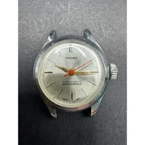 Vintage Namo Antimagnetic Waterproof Silver Tone Steel Back Watch Swiss Made